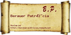Berauer Patrícia névjegykártya